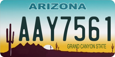 AZ license plate AAY7561