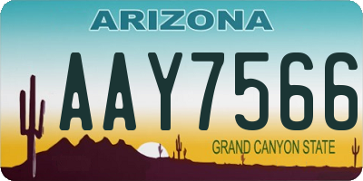 AZ license plate AAY7566