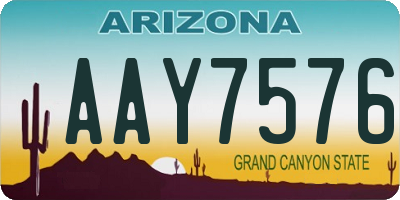 AZ license plate AAY7576