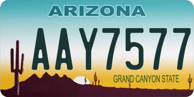 AZ license plate AAY7577