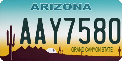 AZ license plate AAY7580