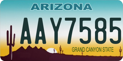 AZ license plate AAY7585