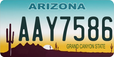 AZ license plate AAY7586