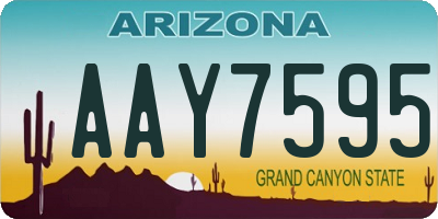 AZ license plate AAY7595