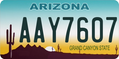 AZ license plate AAY7607