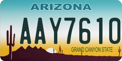 AZ license plate AAY7610