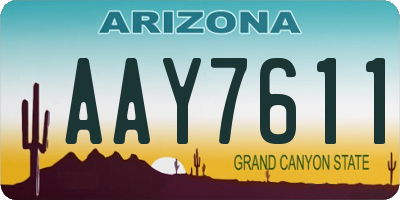 AZ license plate AAY7611
