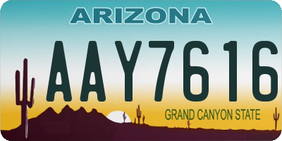 AZ license plate AAY7616