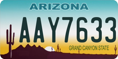 AZ license plate AAY7633