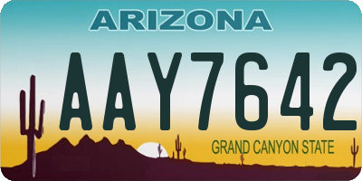 AZ license plate AAY7642