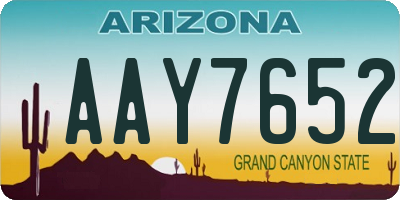 AZ license plate AAY7652