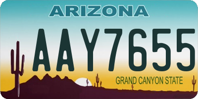 AZ license plate AAY7655