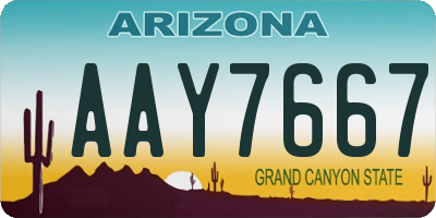 AZ license plate AAY7667