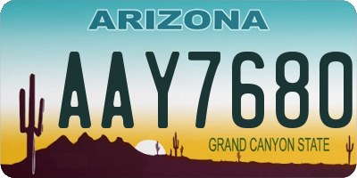 AZ license plate AAY7680