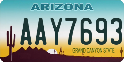 AZ license plate AAY7693