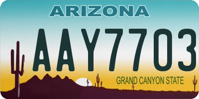 AZ license plate AAY7703