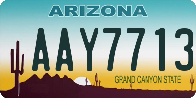 AZ license plate AAY7713