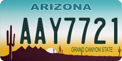 AZ license plate AAY7721
