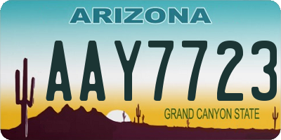 AZ license plate AAY7723