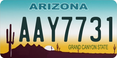 AZ license plate AAY7731