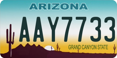 AZ license plate AAY7733