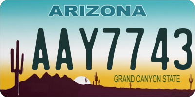 AZ license plate AAY7743