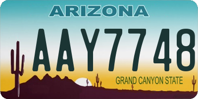 AZ license plate AAY7748