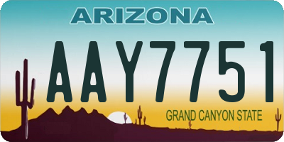 AZ license plate AAY7751