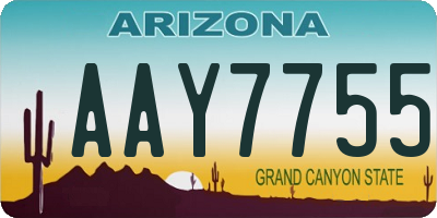 AZ license plate AAY7755