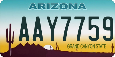 AZ license plate AAY7759