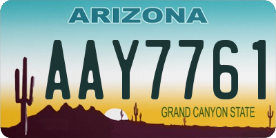 AZ license plate AAY7761