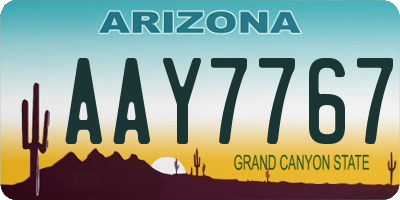 AZ license plate AAY7767