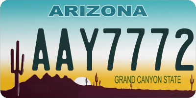 AZ license plate AAY7772