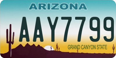 AZ license plate AAY7799
