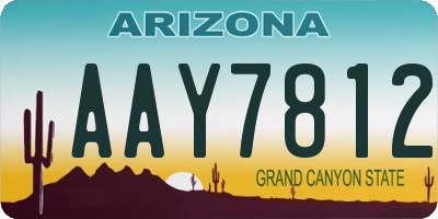AZ license plate AAY7812