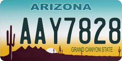 AZ license plate AAY7828