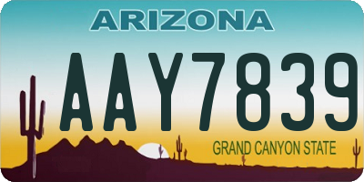 AZ license plate AAY7839