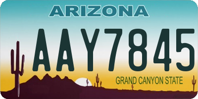 AZ license plate AAY7845