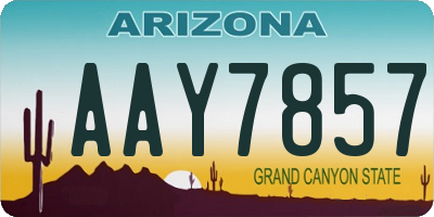 AZ license plate AAY7857