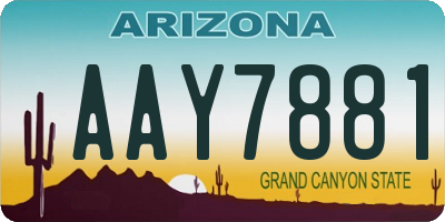 AZ license plate AAY7881