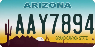 AZ license plate AAY7894