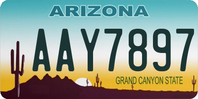 AZ license plate AAY7897