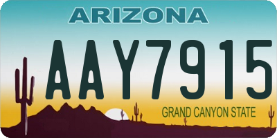 AZ license plate AAY7915
