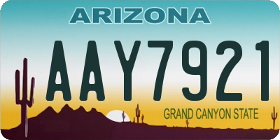 AZ license plate AAY7921