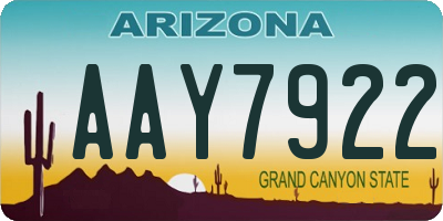 AZ license plate AAY7922