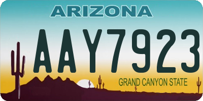 AZ license plate AAY7923