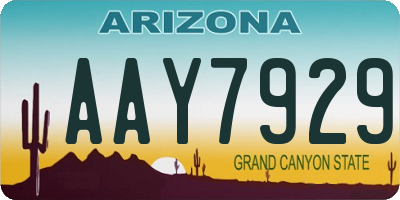 AZ license plate AAY7929