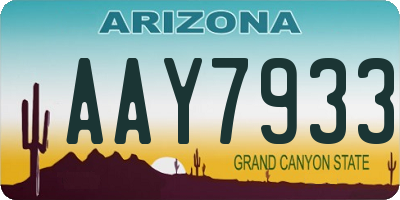 AZ license plate AAY7933