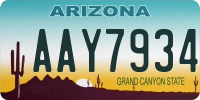 AZ license plate AAY7934
