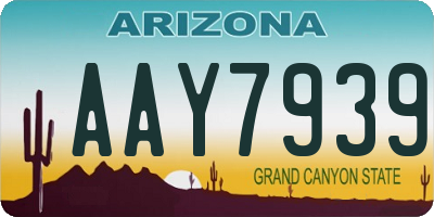 AZ license plate AAY7939